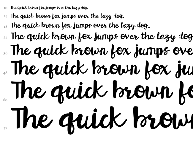 Hello Esli Script font waterfall